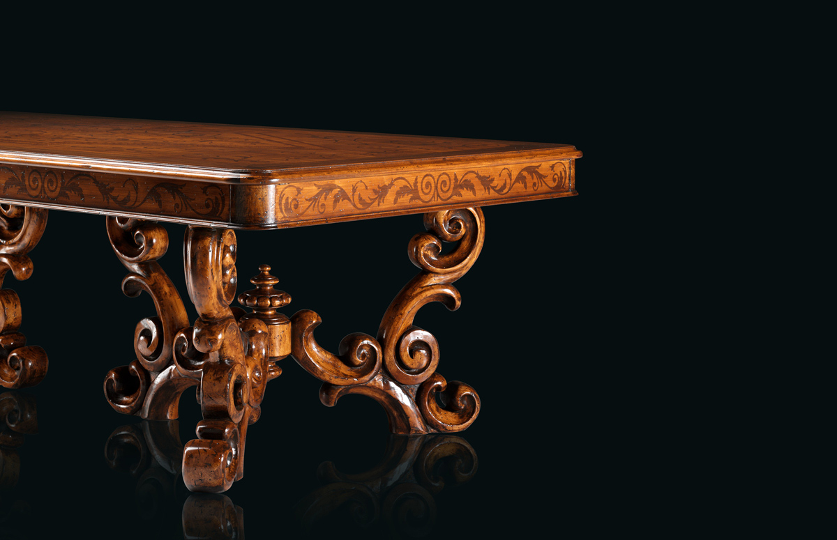 Table with leaves Mod. 854 – 274 (334/394) x 130 h 78 cm